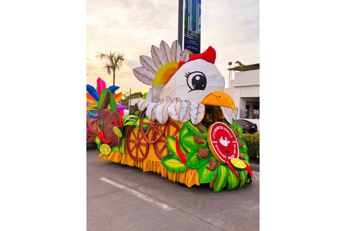 Colorful floats from the city's beloved chicken inasal establishments provided a vibrant spectacle during the parade, showcasing the creativity, pride, and culinary heritage that have made Bacolod synonymous with the iconic grilled dish.
