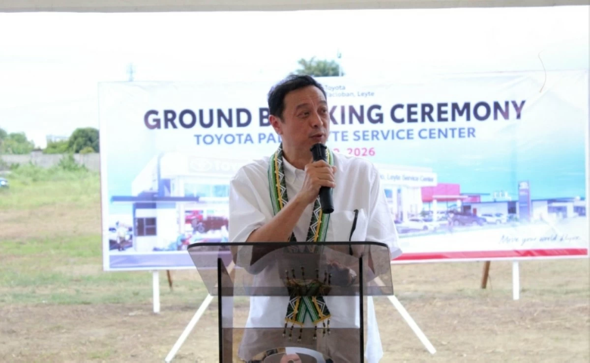Toyota Tacloban, Leyte Inc. President, Jimmy T. Yaokasin, delivers his speech.