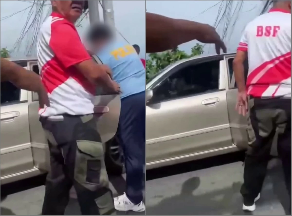 The vehicle of the police officer (Screenshots from Tenants Ray Rice's video on Facebook) 