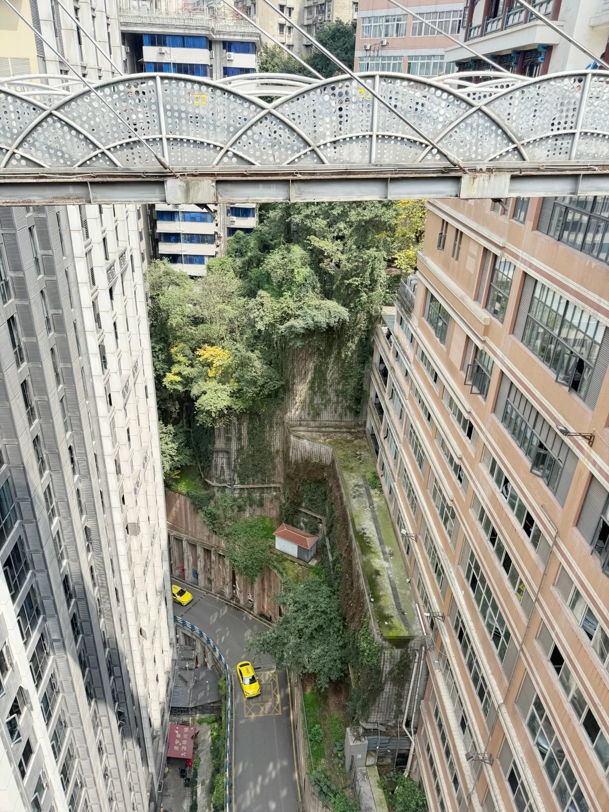 NOT YOUR TYPICAL GROUND FLOOR - The view from the bridge at Kuixinglou’s “street-level” public square.