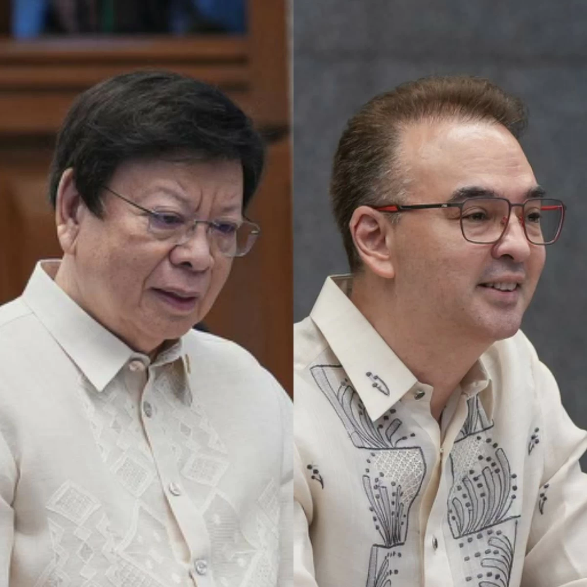 Senator Rodante Marcoleta (left), Senate President Alan Peter Cayetano (Facebook)