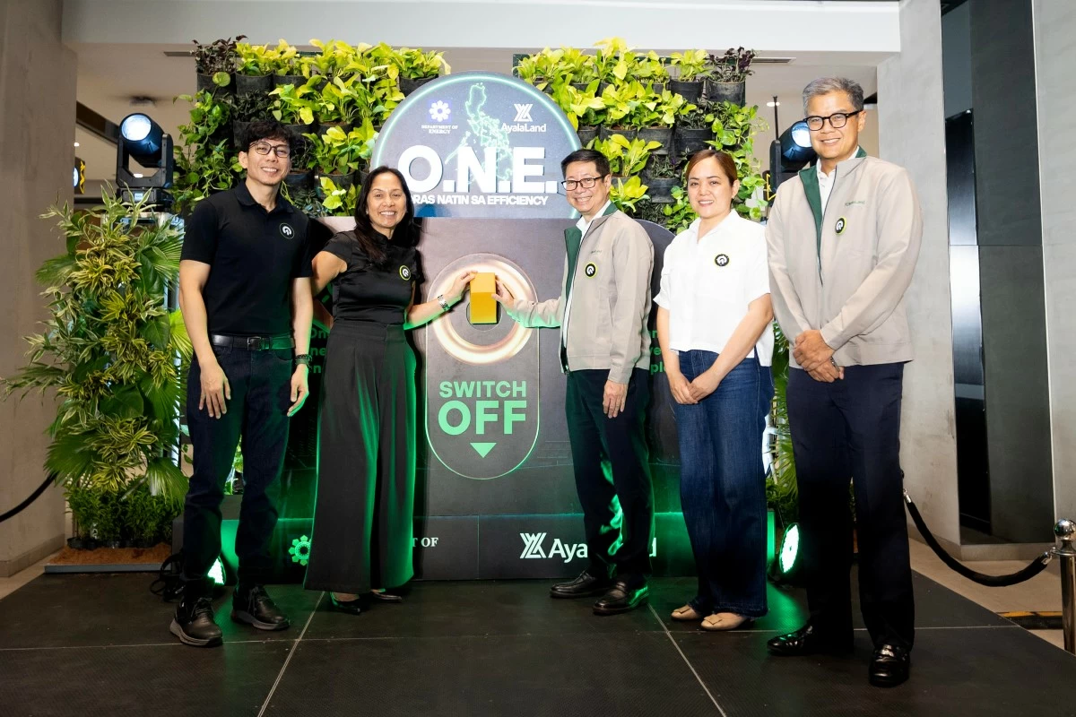 IN THE PHOTO (left to right):    
Patrick T. Aquino, Director, Energy Utilization Management Bureau (EUMB); Sec. Sharon S. Garin, DOE; Councilor Alvinleen “Ivie” Dizon, 2nd District of Taguig City; Robert S. Lao, Chief Sustainability Officer, Ayala Land, Inc.; Enrique B. Manuel Jr., Chief Operating Officer, FBDC, leading the O.N.E. (Oras Natin sa Efficiency) Campaign initiative, a nationwide effort encouraging energy efficiency and sustainable energy practices.

