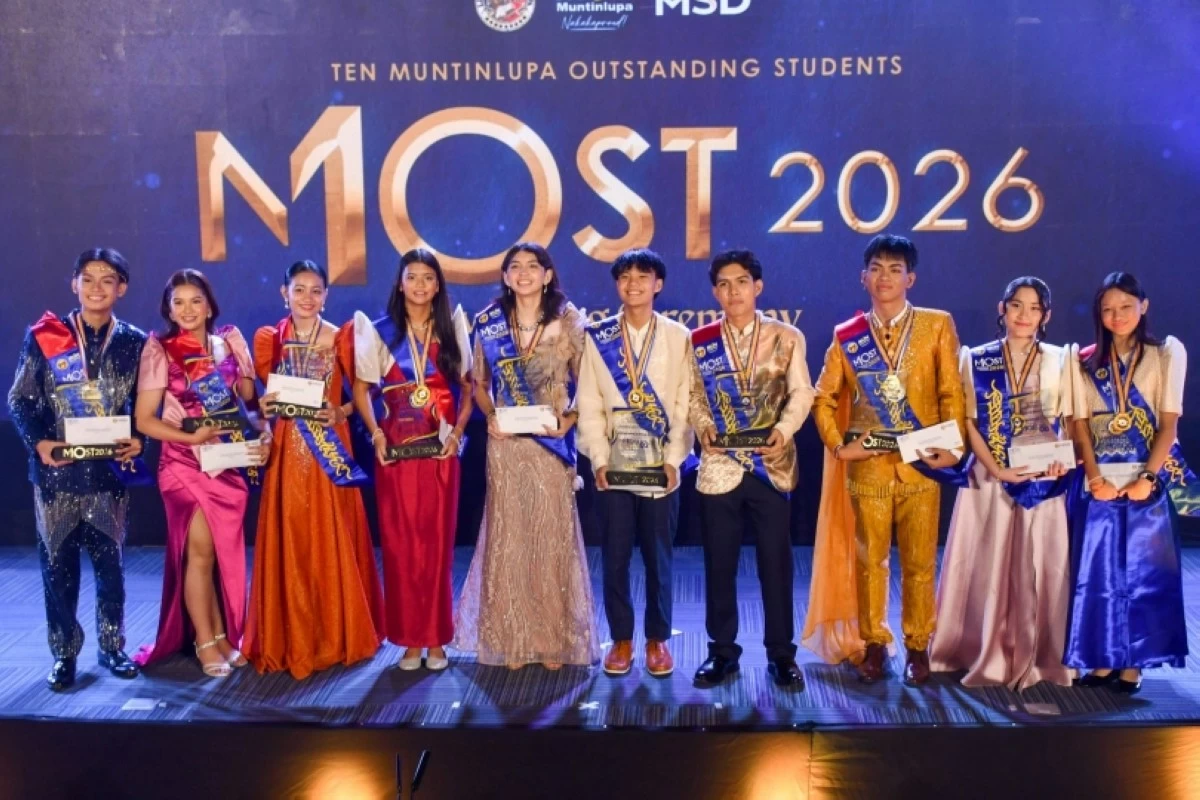 The Ten Muntinlupa Outstanding Students (10MOST) 2026 search winners (Photo from Muntinlupa PIO) 