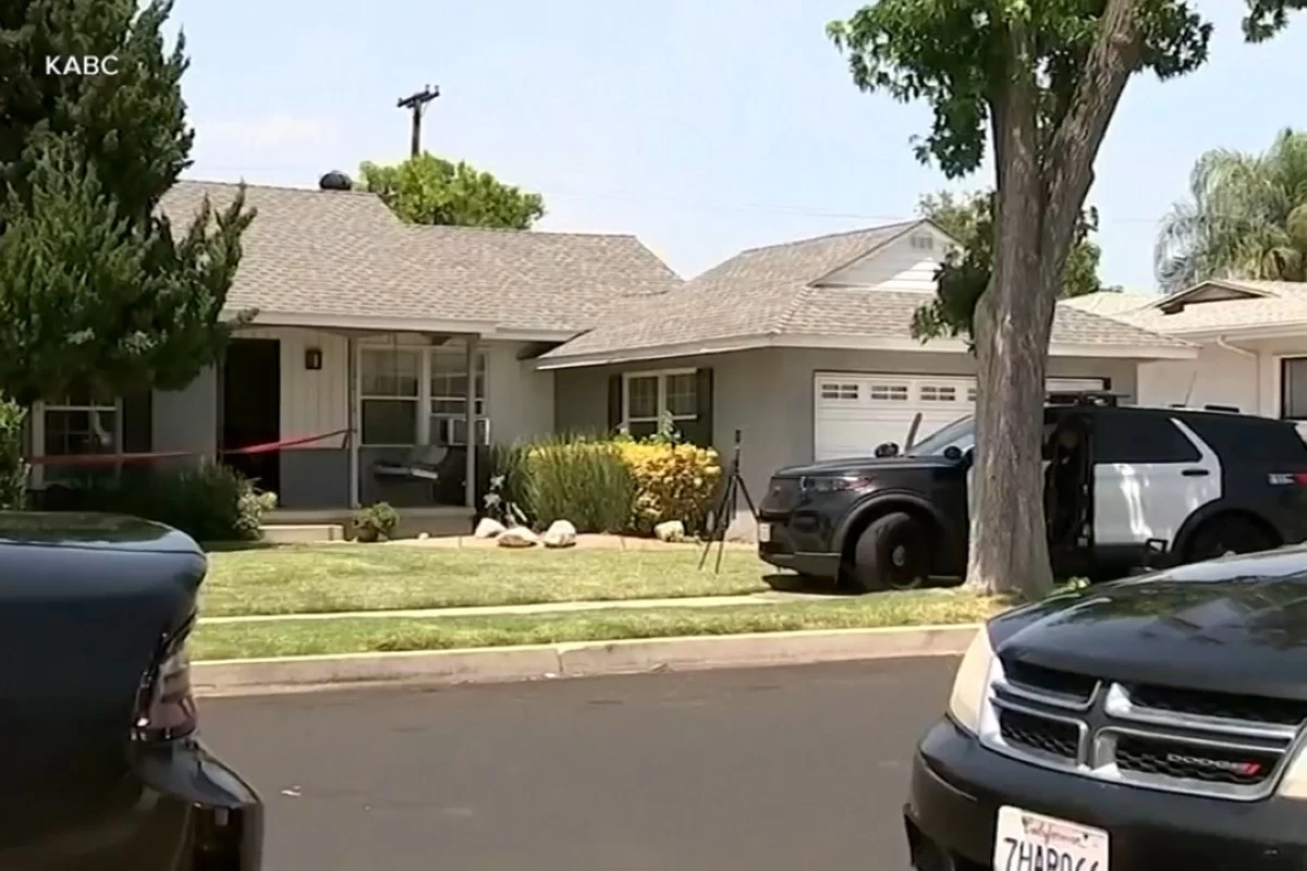 This image made from video provided by KABC shows the scene at a home where authorities were investigating the fatal stabbing of actor James Handy on Wednesday, June 3, 2026, in Los Angeles. (KABC via AP)