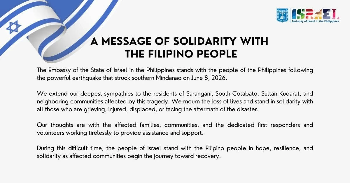 Israel Embassy in Manila / Facebook