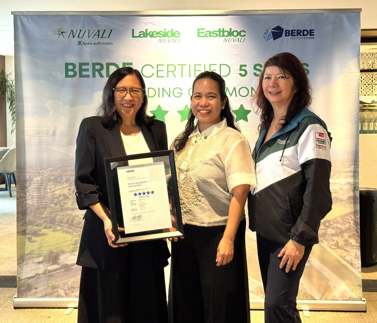 Mia Quimpo, Regional Estates Planning, Innovation, and Design head, Ayala Land Estates; Rowena Ramos; Anna Gonzales, head of Corporate Sustainability, Ayala Land (Photo: Ayala Land)