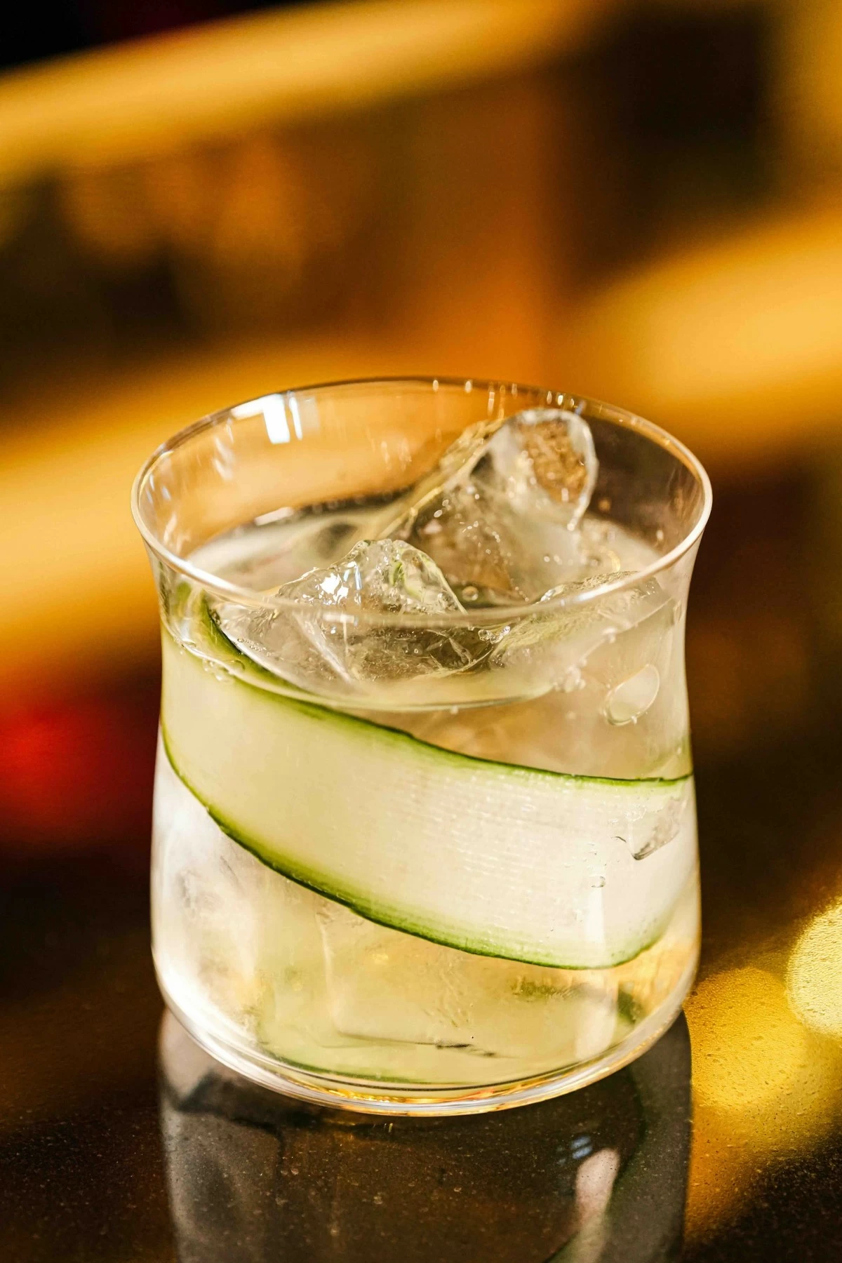COOL REFRESHMENT The Prism Presca cocktail combines cucumber notes with subtle gin flavors, offering a refreshing break between courses (Photo: Carmelo's)