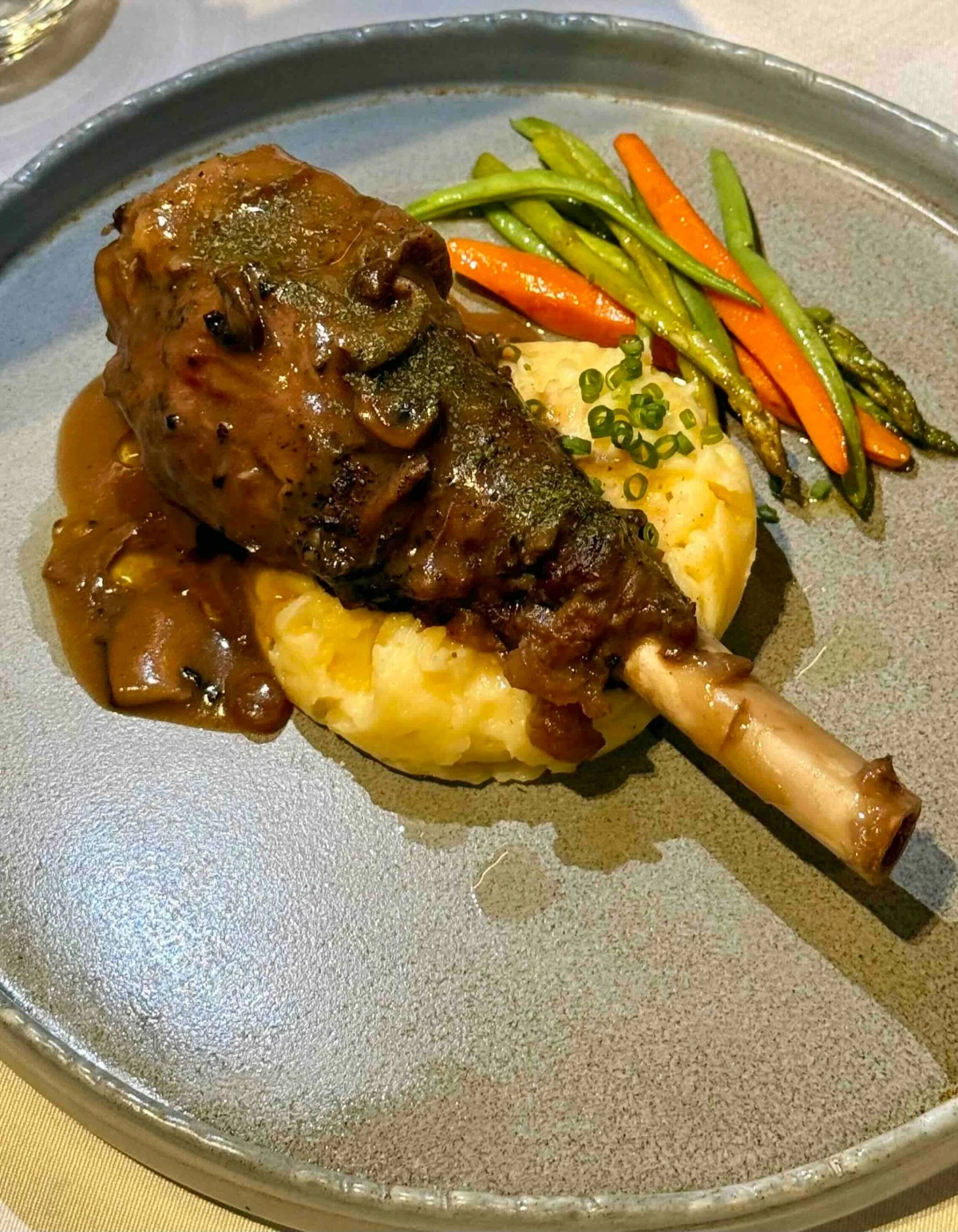 FALL-OFF-THE-BONE Braised until tender, the lamb brasato ossobuco is finished with a red wine sauce that adds depth and richness to the dish (Photo: Carmelo's)