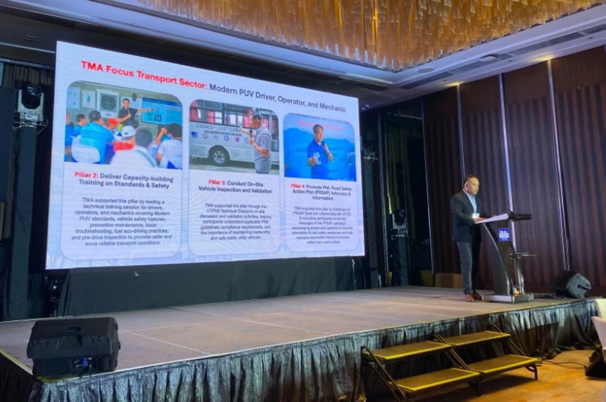TMA President, Robert Carlos, addresses guests and participants at the National Road and Safety Summit.