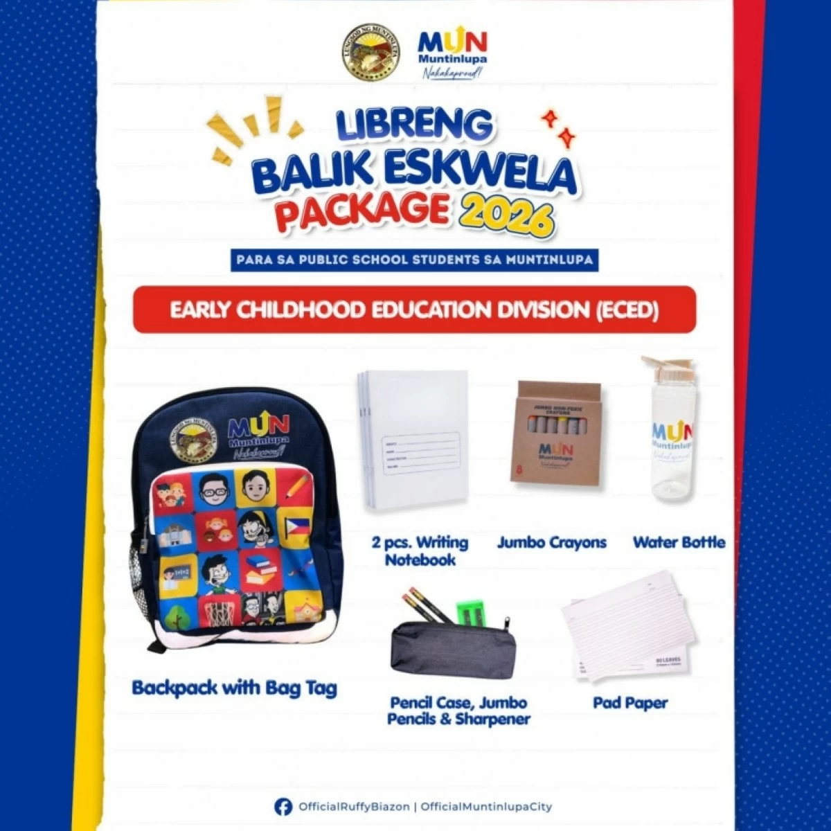 The Muntinlupa City government's Balik Eskwela Package 2026 (Photo from Muntinlupa PIO) 