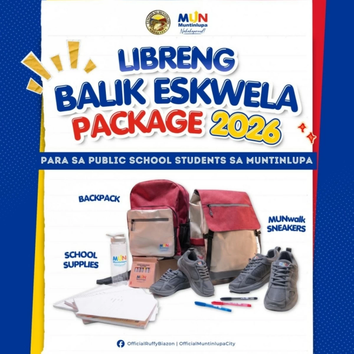 The Muntinlupa City government's Balik Eskwela Package 2026 (Photo from Muntinlupa PIO) 