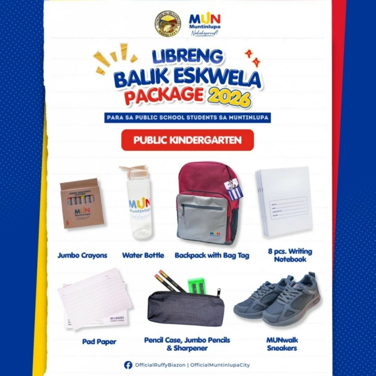 The Muntinlupa City government's Balik Eskwela Package 2026 (Photo from Muntinlupa PIO) 