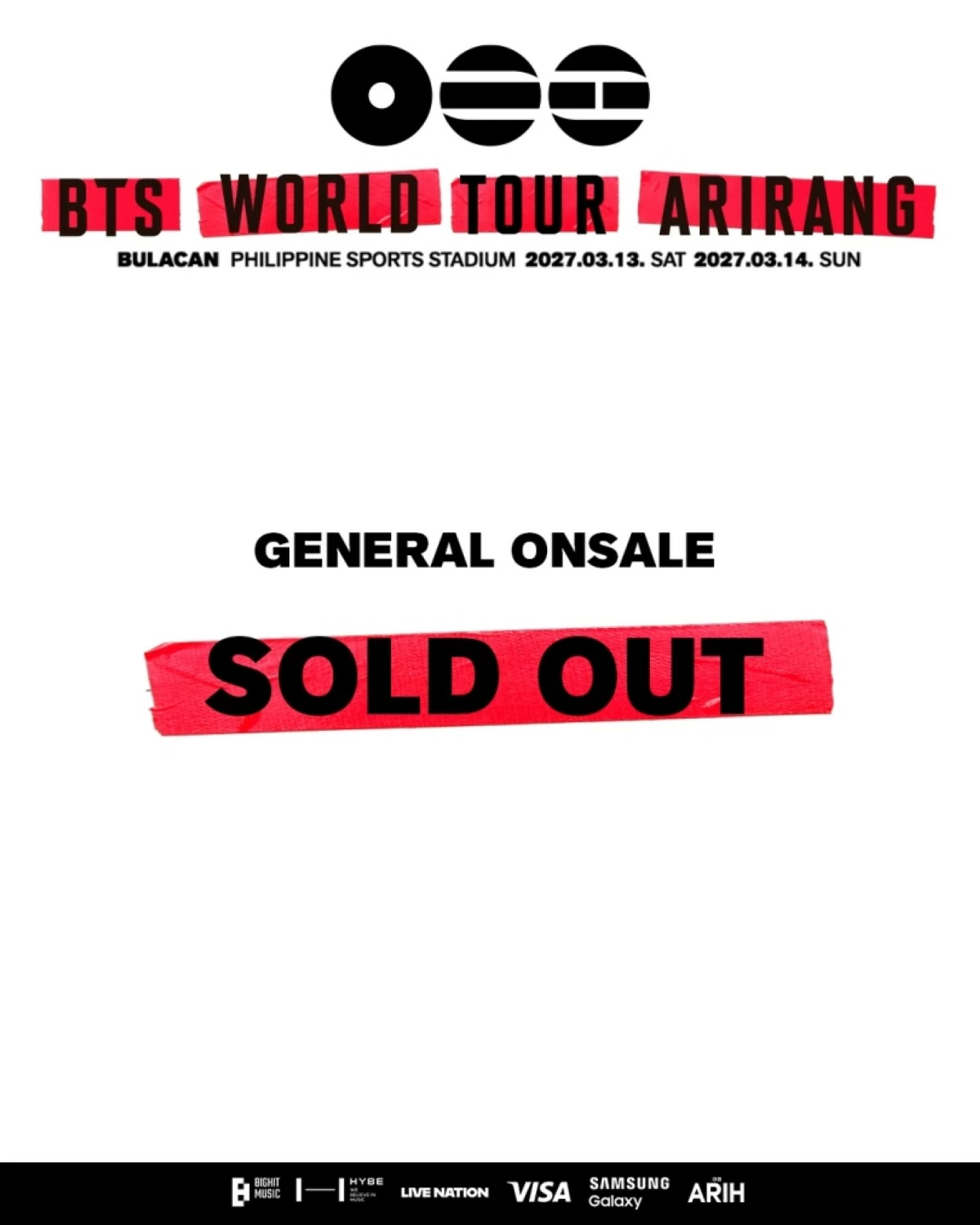 The announcement by Live Nation Philippines (Live Nation PH on X) 