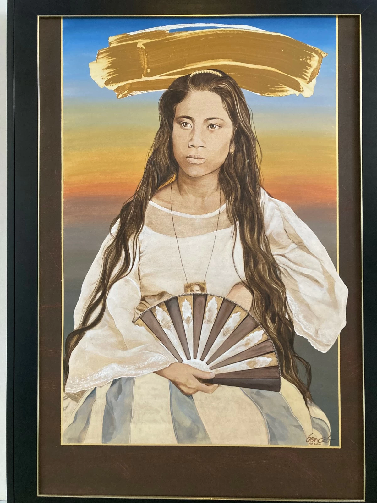 'WOMAN WITH A FAN,' acrylic on canvas, BenCab, 2001