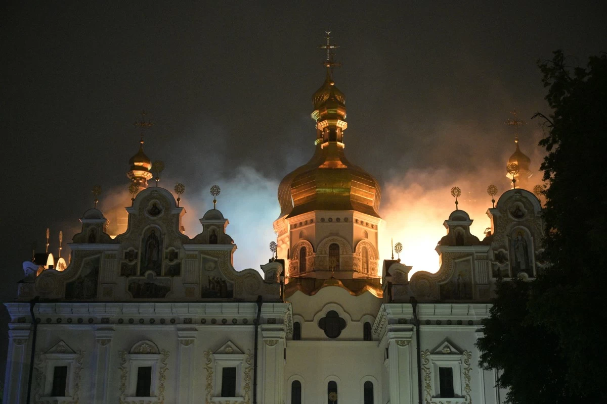 Russian attack sets fire to centuries-old religious site in Kyiv and kills 5 in Kharkiv