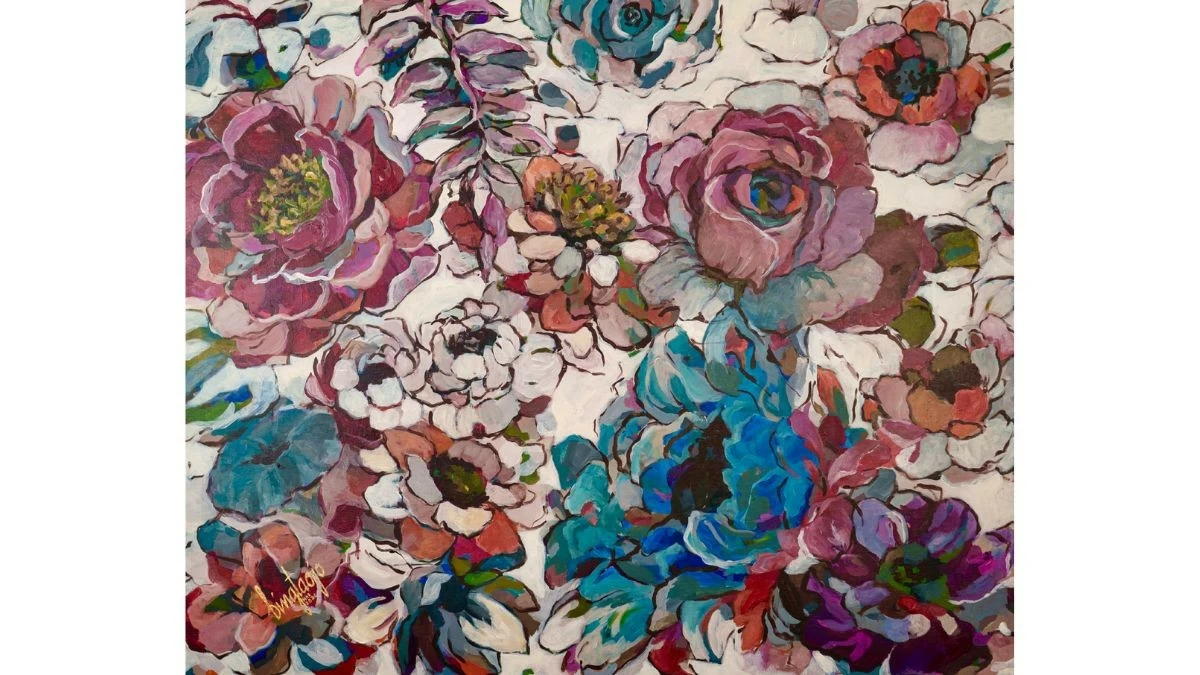 'Garden Polka', 48 x 60 in, acrylic on canvas