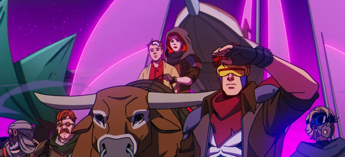 Jean Grey (voiced by Jennifer Hale) and Cyclops (voiced by Ray Chase) in Marvel Animation's X-MEN '97 Season 2, exclusively on Disney . Photo courtesy of Marvel. © 2026 Marvel. All Rights Reserved.