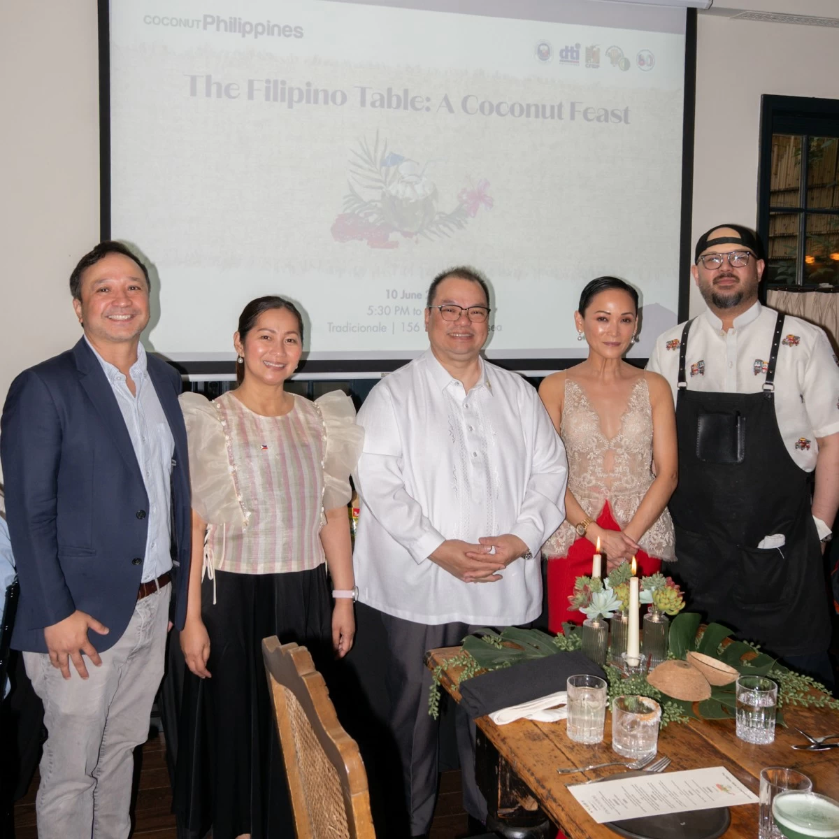 Trade Commissioner Alma Argayoso and Consul General Senen Mangalile with Chef Anton Dayrit of Tradicionale (far right).