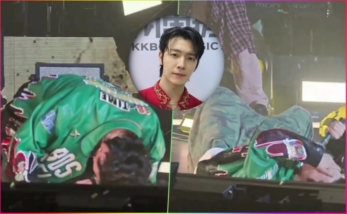 Super Junior's Donghae at his Hong Kong concert (Instagram, screenshots from Mabel's video on X) 