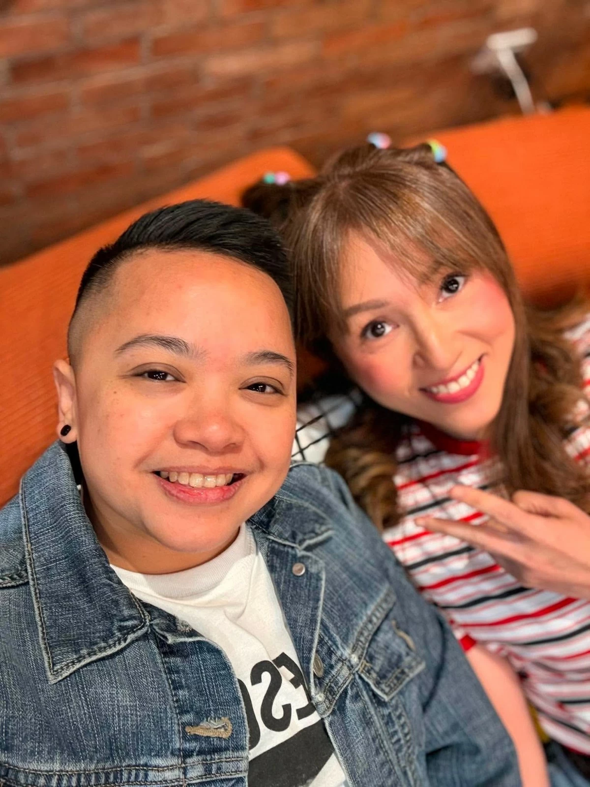 Ice Seguerra with Fire And Ice talent Princess Velasco for their August 22 concert Seesionistas in Solaire
