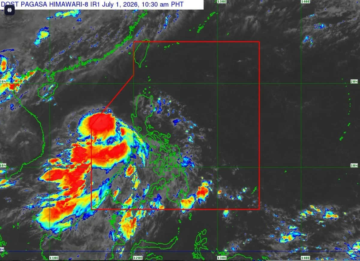 Satellite image of Tropical Depression Henry (Courtesy of PAGASA)