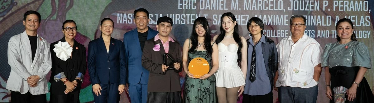 (From left) Design Center Philippines deputy executive director Lucky Lopez and executive director Rhea Matute, Department of Trade and Industry assistant secretary Nylah Rizza Bautista, Good Design Awards Philippines image making head juror Melvin Mangada, Gold Award for image making category recipients Jouzen P. Peramo, Nastassja Kirsten T. Sanchez, Maxime Reginald A. Velas, Eric Daniel M. Marcelo, DTI assistant secretary Al Valenciano, and Design Advisory Council chair and jury Mylene Abiva