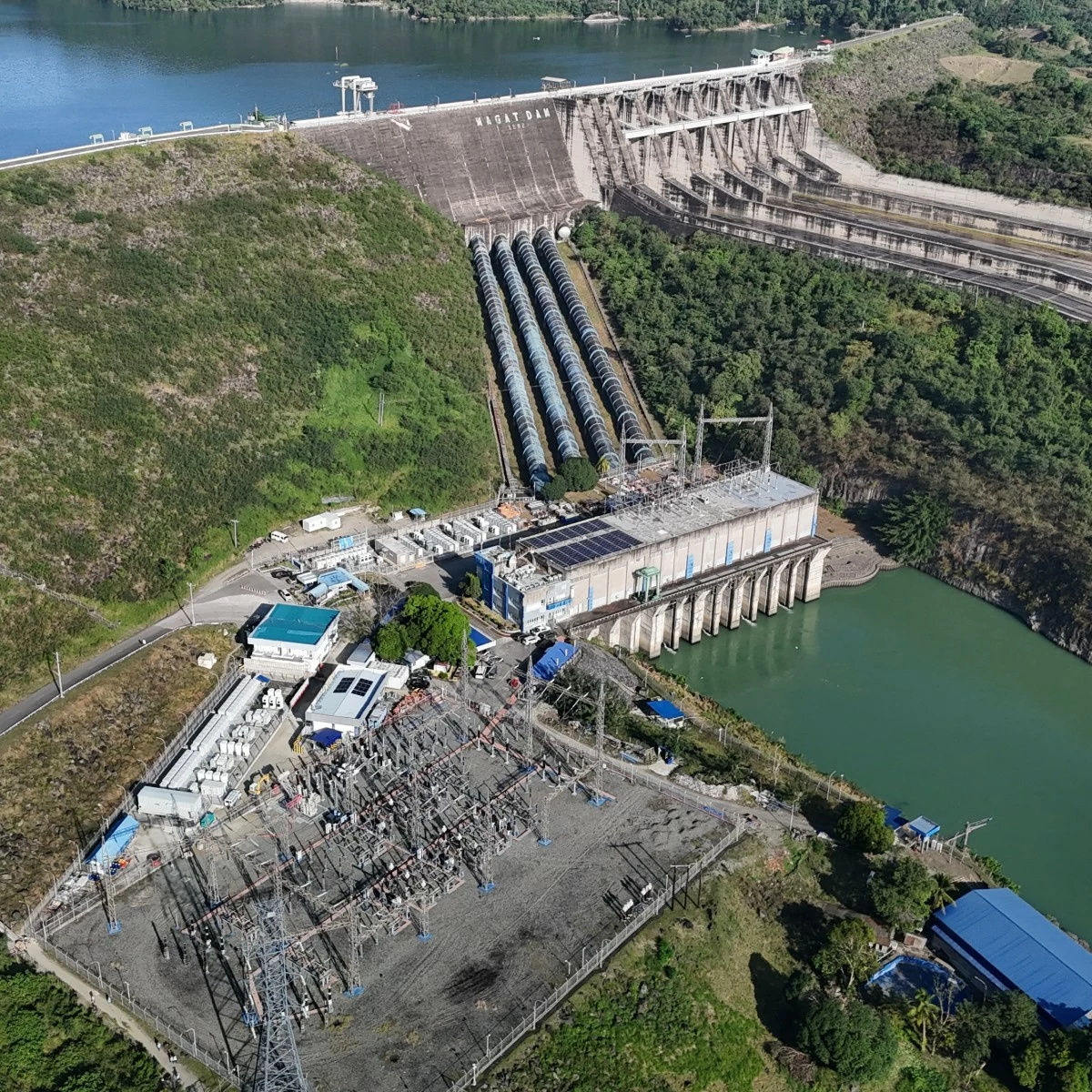 An aerial view of SN Aboitiz Power Group's Battery Energy Storage System (BESS) facilities, located at the border of Isabela and Benguet.