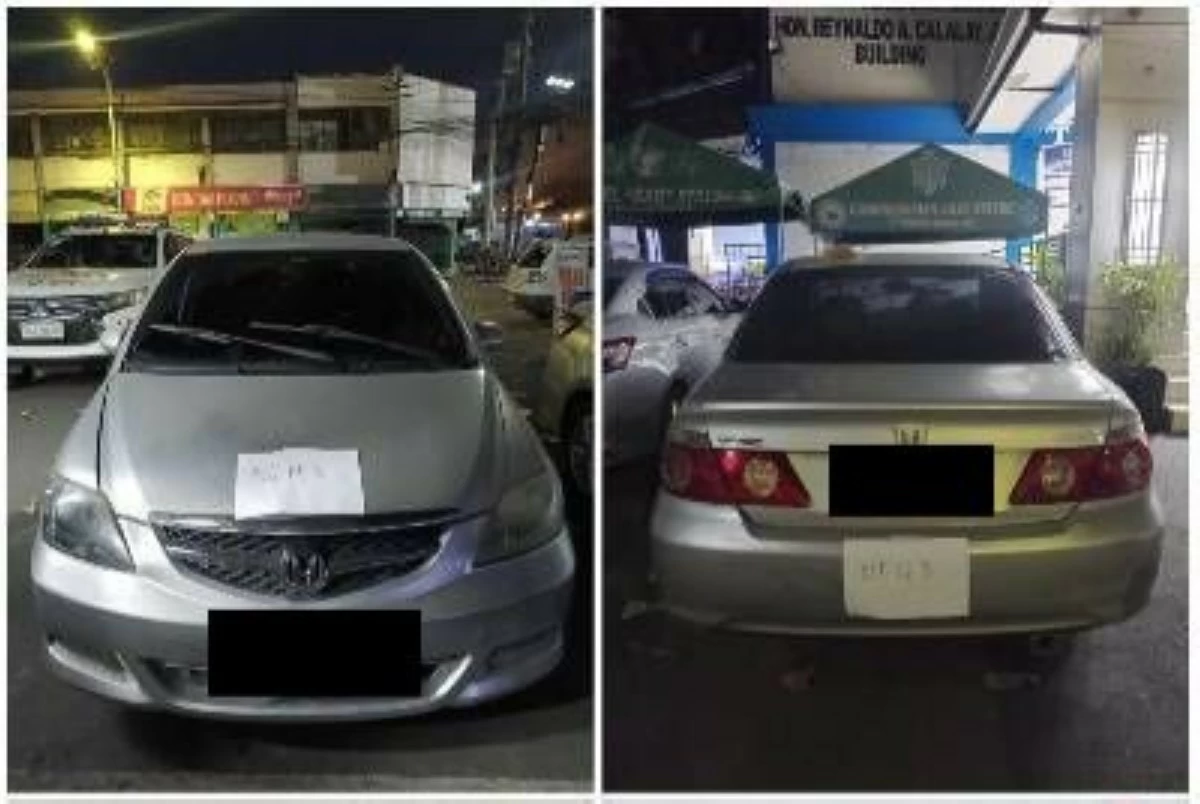 RECOVERED – The silver Honda City allegedly taken by a mechanic was recovered by police along Piscasio Street in Barangay Tangos, Baliwag, Bulacan. (Photo courtesy of QCPD)