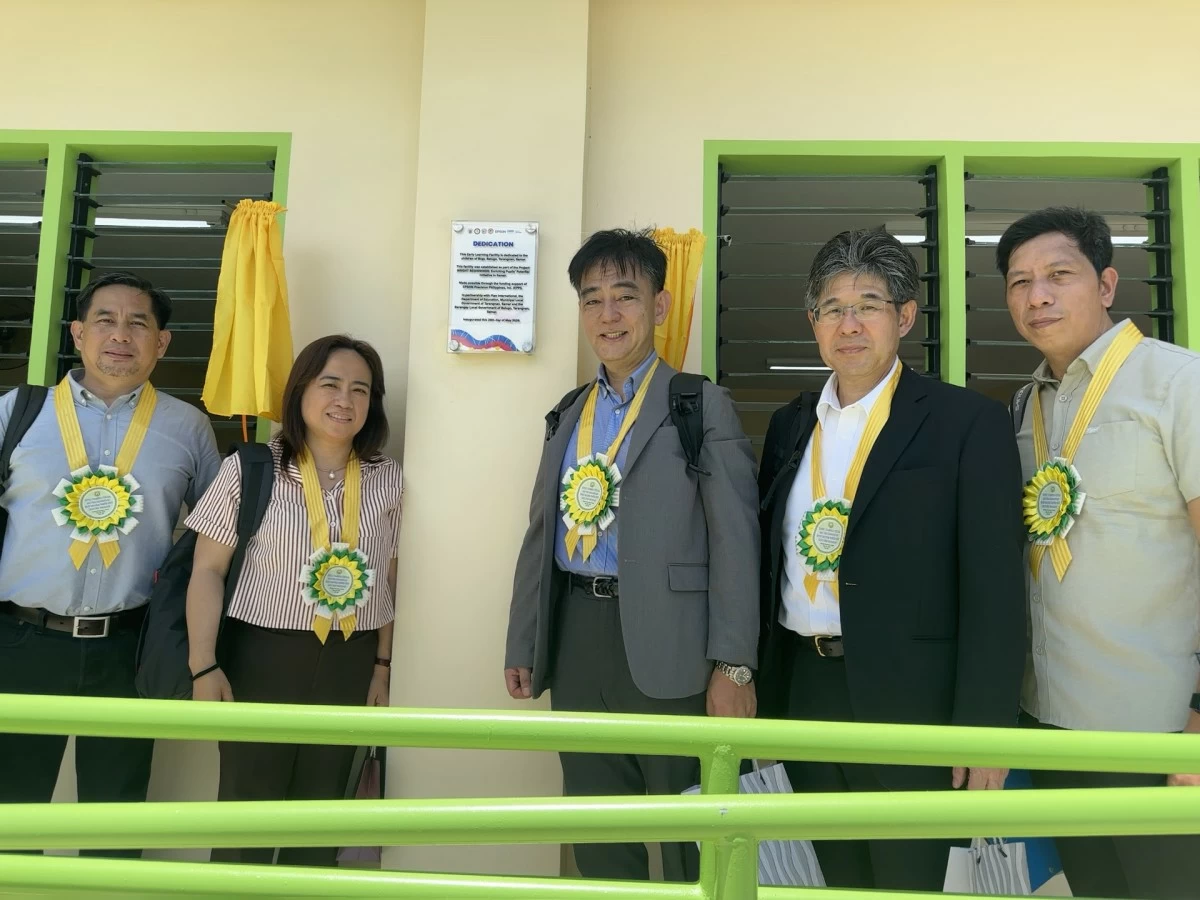 (From left) EPPI delegates Rodolfo Briones Jr., assistant general manager; Amor Gonzales , Department manager; Yushi Irie, EPPI president; Manabu Ito, senior general manager; Ronald De Ocampo, facilities staff