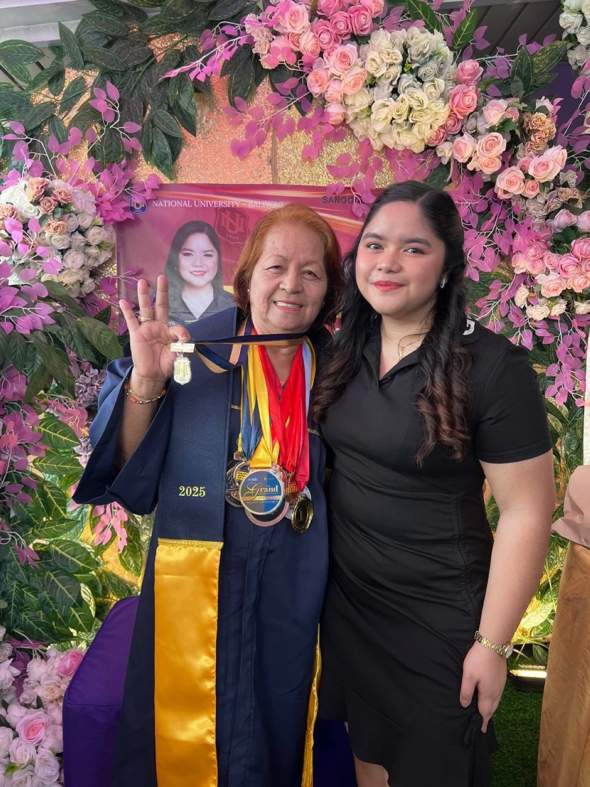 Fermina, standing with her grandmother, Juliet Dela Cruz, who helped raise her, overcame personal challenges during review season to excel in the board exam. 