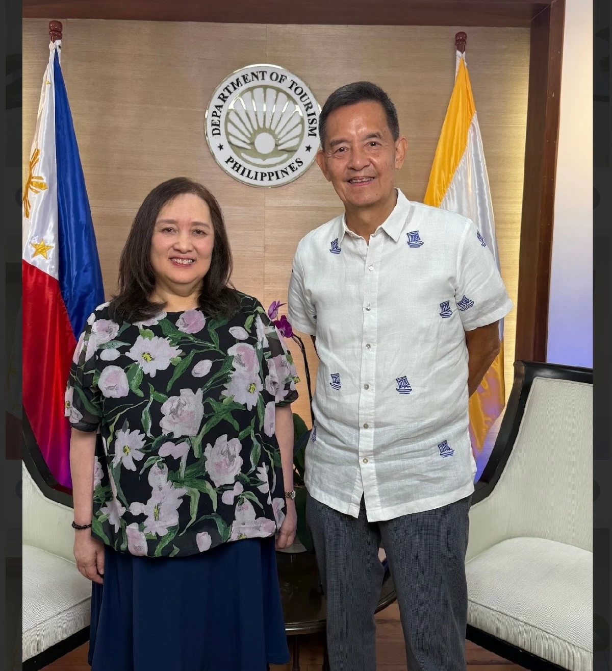 DOT Secretary Dita Angara-Mathay, and your columnist, at The Sit Down podcast taping. 