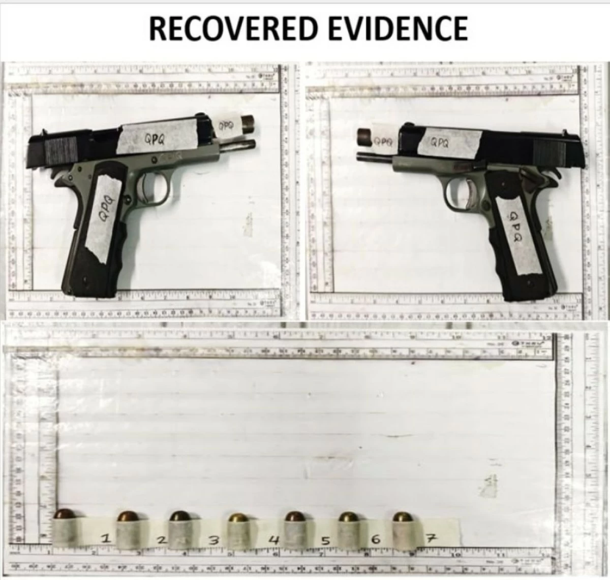The firearm and ammunition confiscated by the Taguig police from the suspect (Photo from Taguig police./ SPD) 