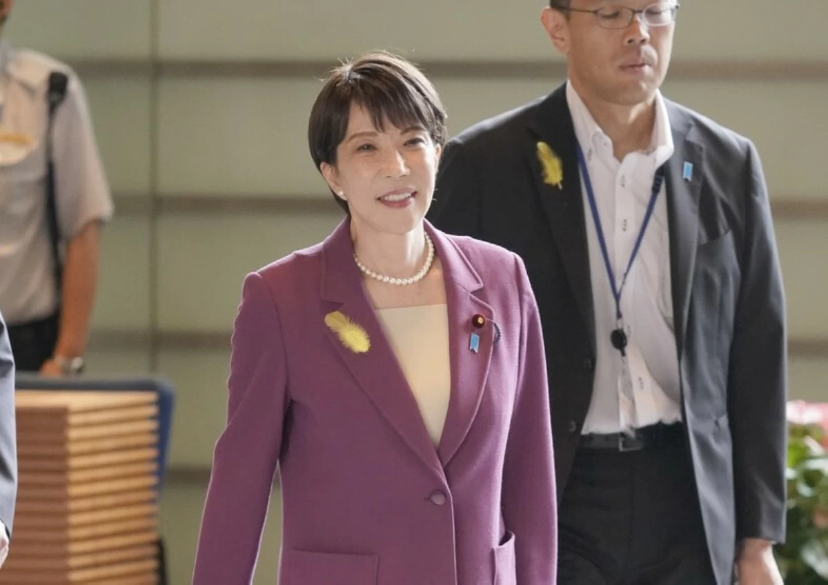 Japanese Prime Minister Sanae Takaichi enters the prime minister's office in Tokyo on Monday, July 6, 2026.