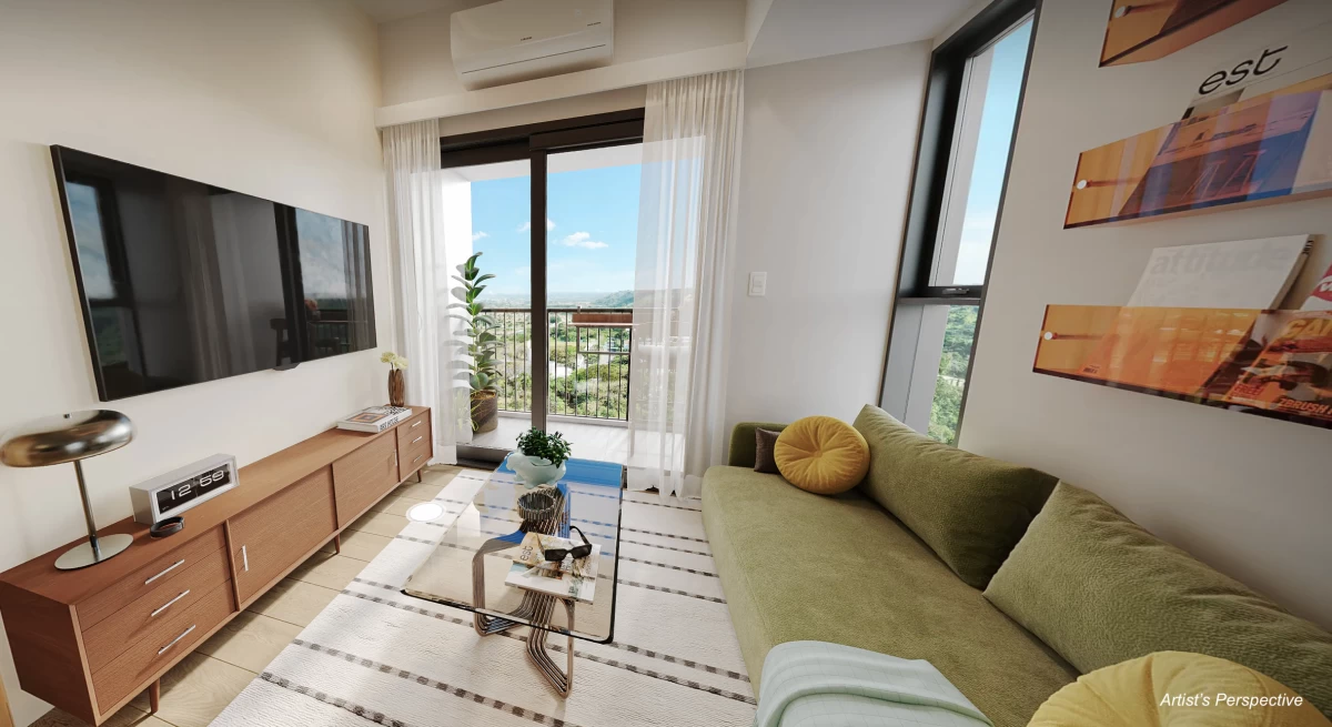 Living room of the one-bedroom deluxe unit (Artist’s perspective: Arthaland)