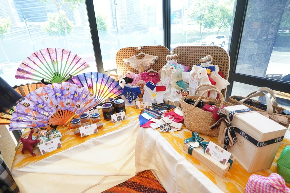 The curated product display featuring some of this year’s participating brands.
