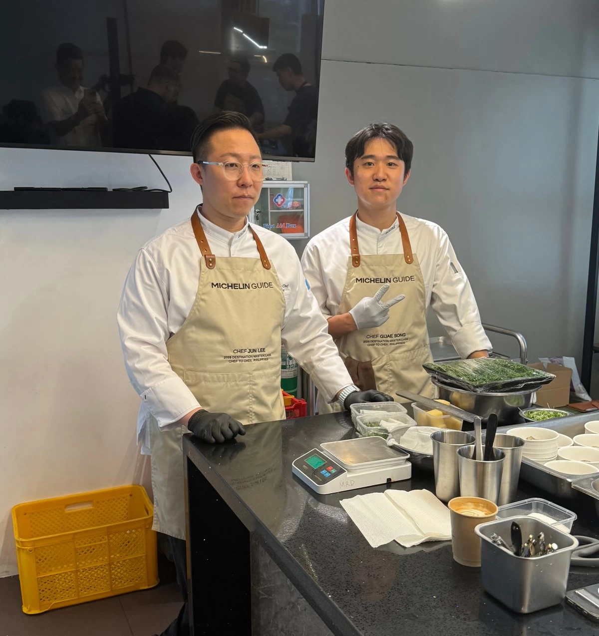 Chefs Jun Lee and Gijae Song of Soigné, Seoul - a Michelin Guide 2-star restaurant.
