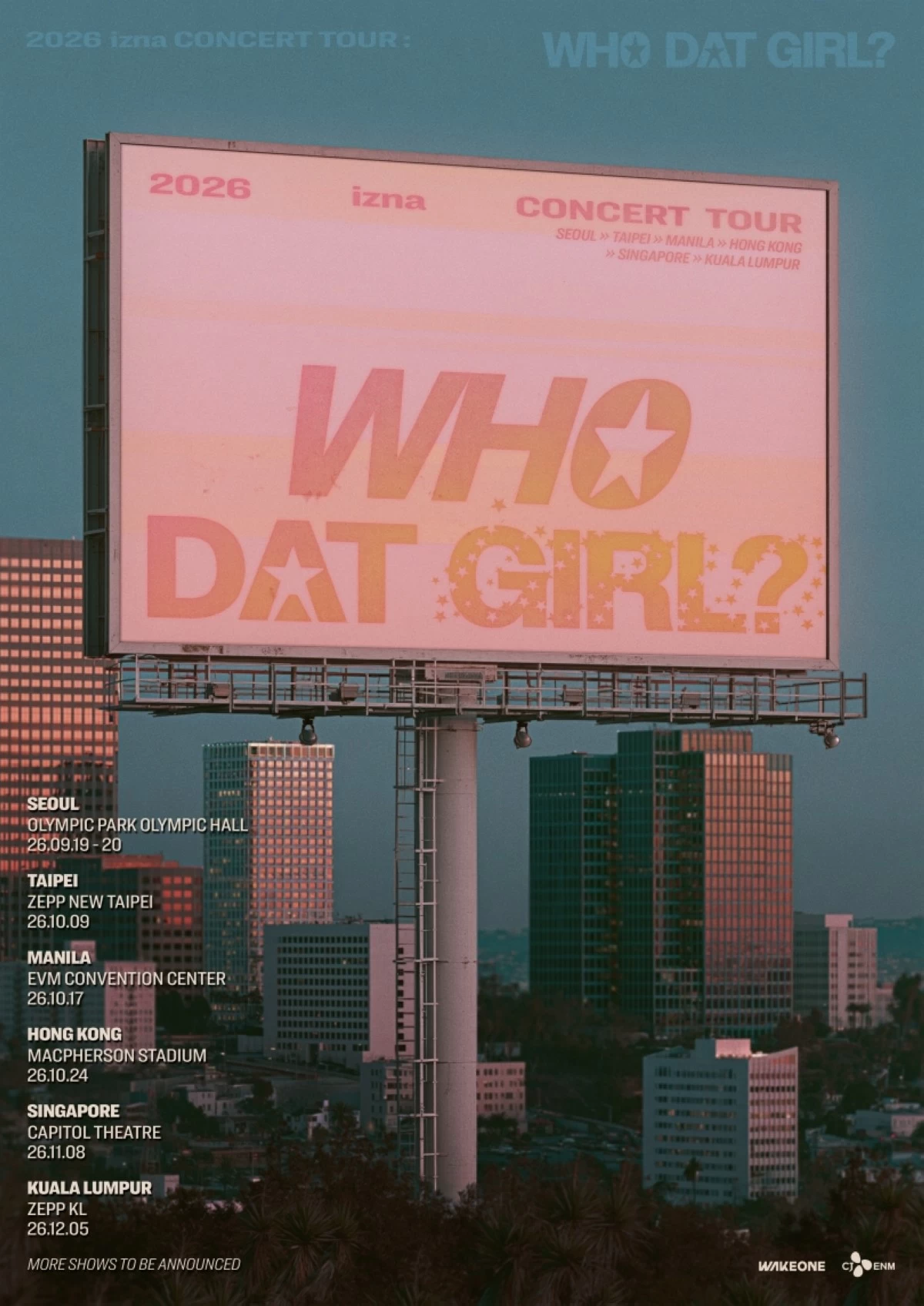 The poster for Izna's first concert tour (WakeOne) 