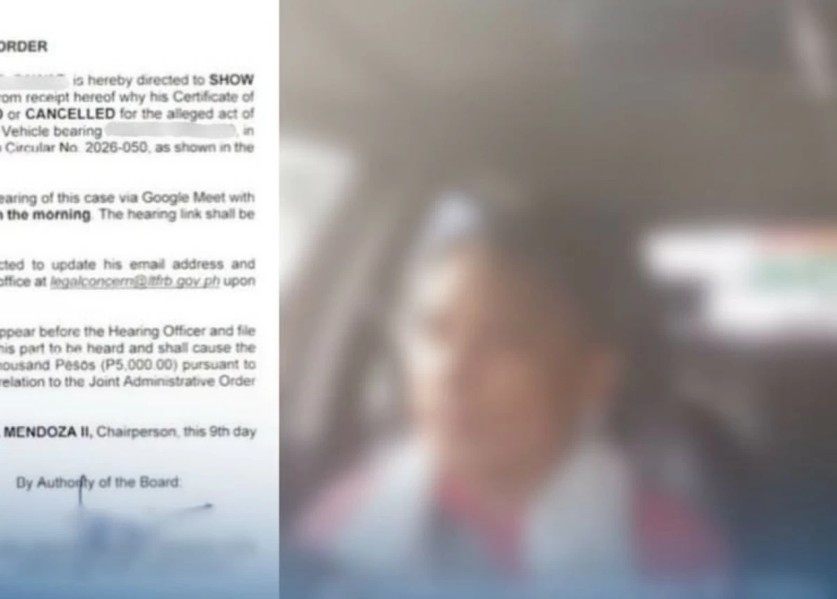 First salvo: LTFRB summons first violator of memo vs vlogging of PUV drivers while driving