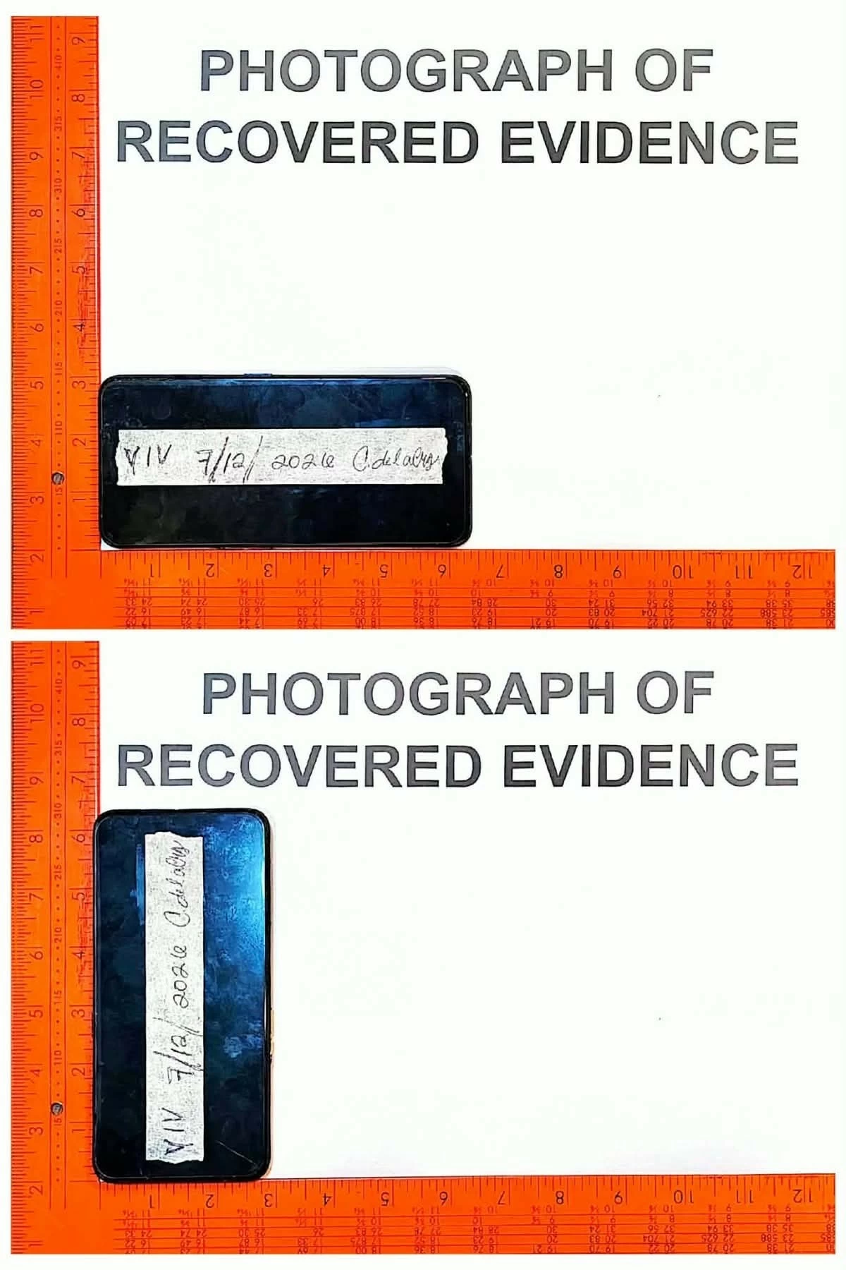 The recovered cellphone that was turned over to authorities as evidence. (Photo courtesy of Manila Police District) 