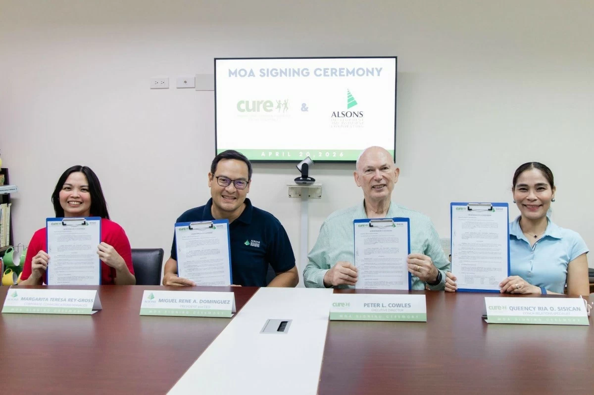 Alsons Dev Corporate Communications Manager Margarita Rey-Gross, Alsons Dev President and CEO Miguel A. Dominguez, CURE Executive Director Peter L. Cowles, and CURE Donor Relations Specialist Queency Ria Sisican (Photo: Alsons Dev)