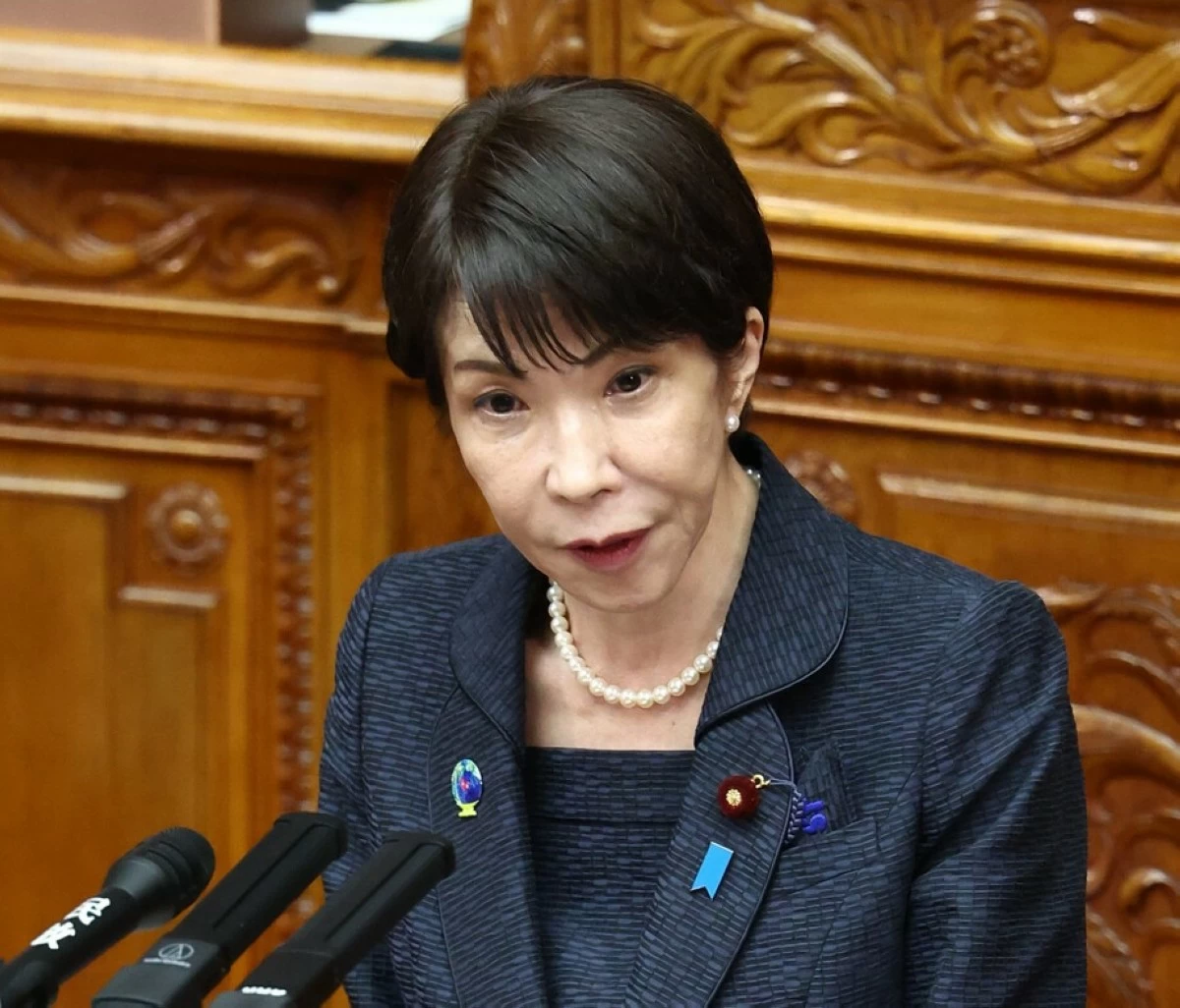 Prime Minister Sanae Takaichi speaks about efforts toward the establishment of the disaster management agency, at a House of Councillors plenary meeting on May 22.