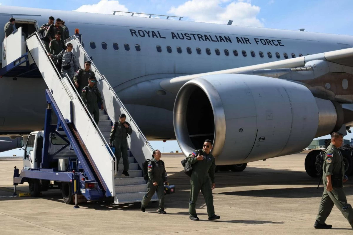 Members of the first batch of the Philippine Air Force contingent arrive at the Royal Australian Air Force Base Darwin on July 10, 2026 ahead of Exercise Pitch Black 2026. More than 200 PAF personnel, supported by FA-50 fighter aircraft and a C-130 transport plane, will take part in the multinational air combat exercise from July 17 to Aug. 7, 2026 with air forces from 21 partner nations. (Photo: PAF)