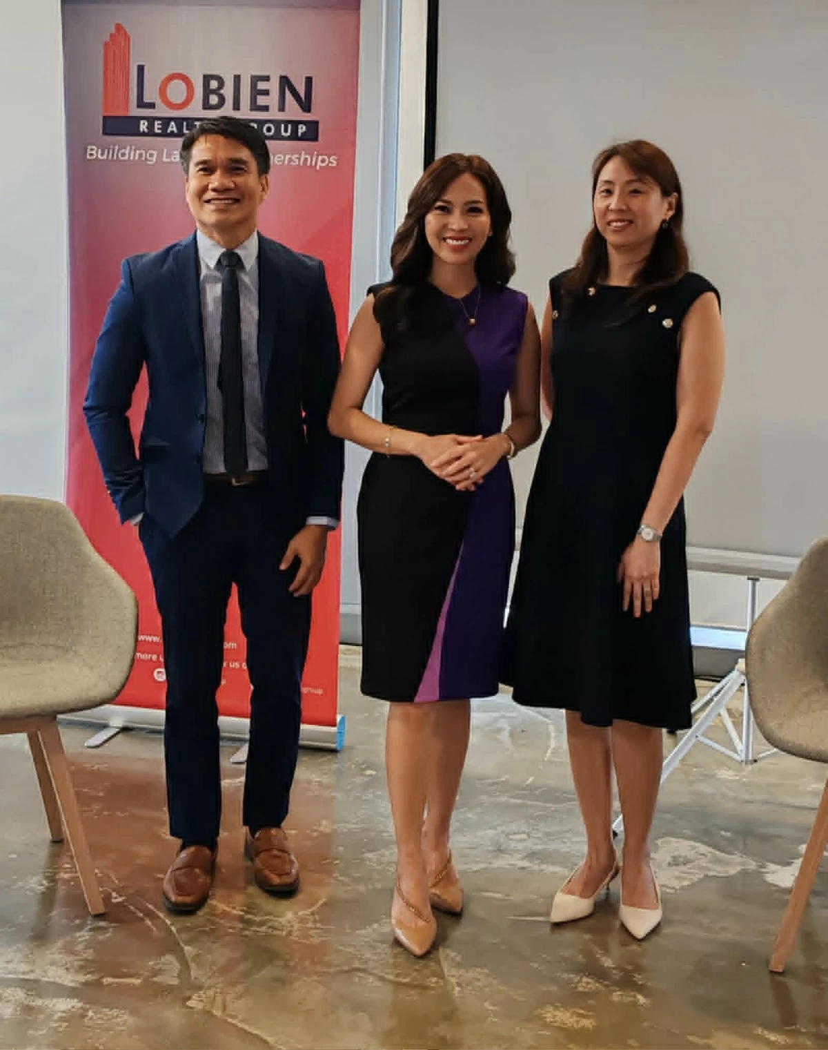 Lobien Realty Group executives: Director of Sales and Strategic Partnerships Alex Regala, CEO Sheila Lobien, and Associate Director Steph Ng (Photo: Carla Mortel)