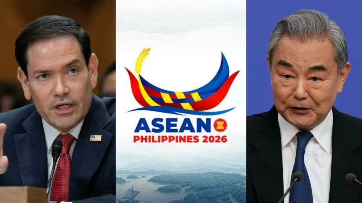United States Secretary of State Marco Rubio and Chinese Foreign Minister Wang Yi (ASEAN/AP photos)