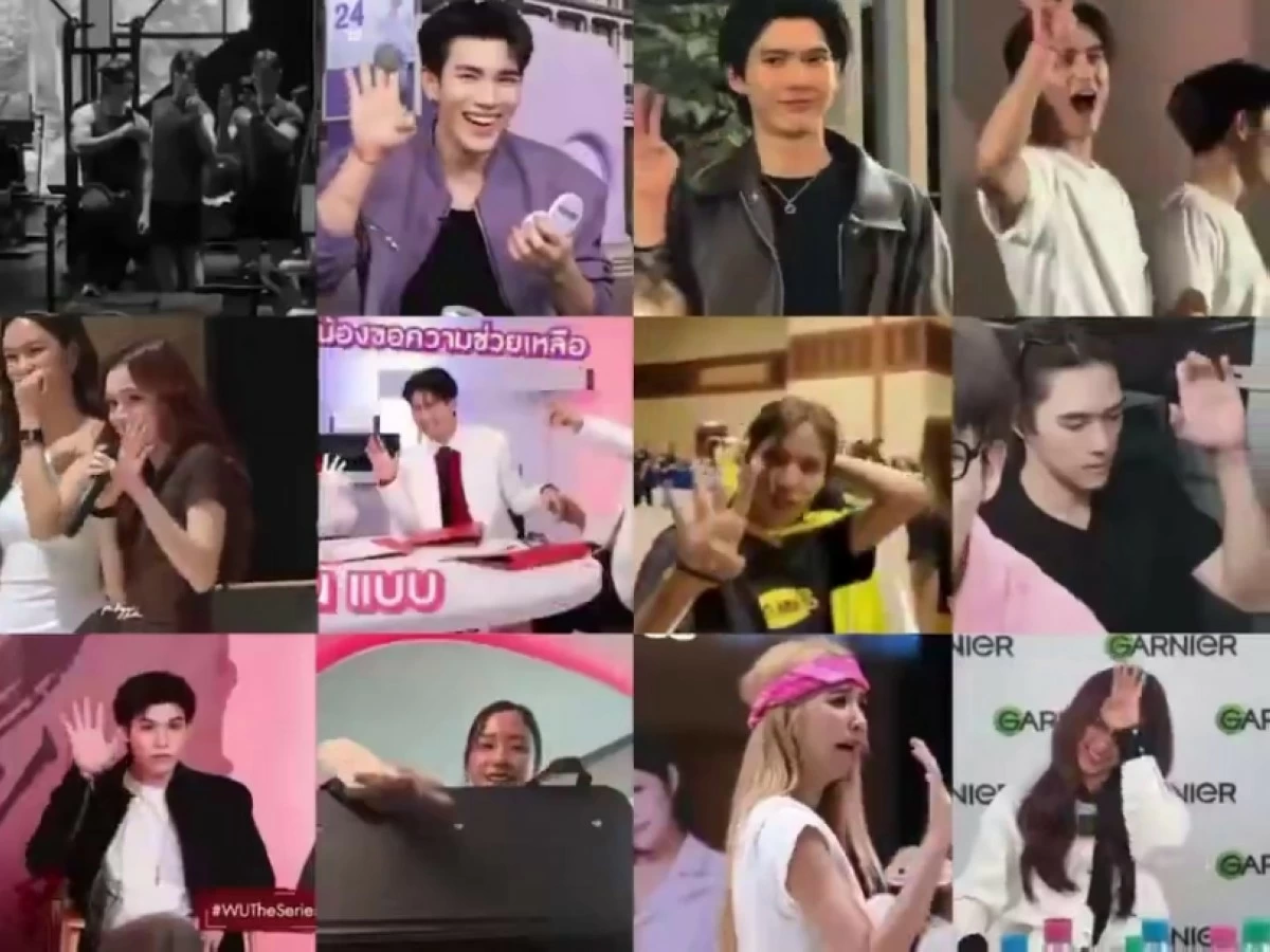 Thai stars doing the hand gesture (Screenshot from BL News video on X) 