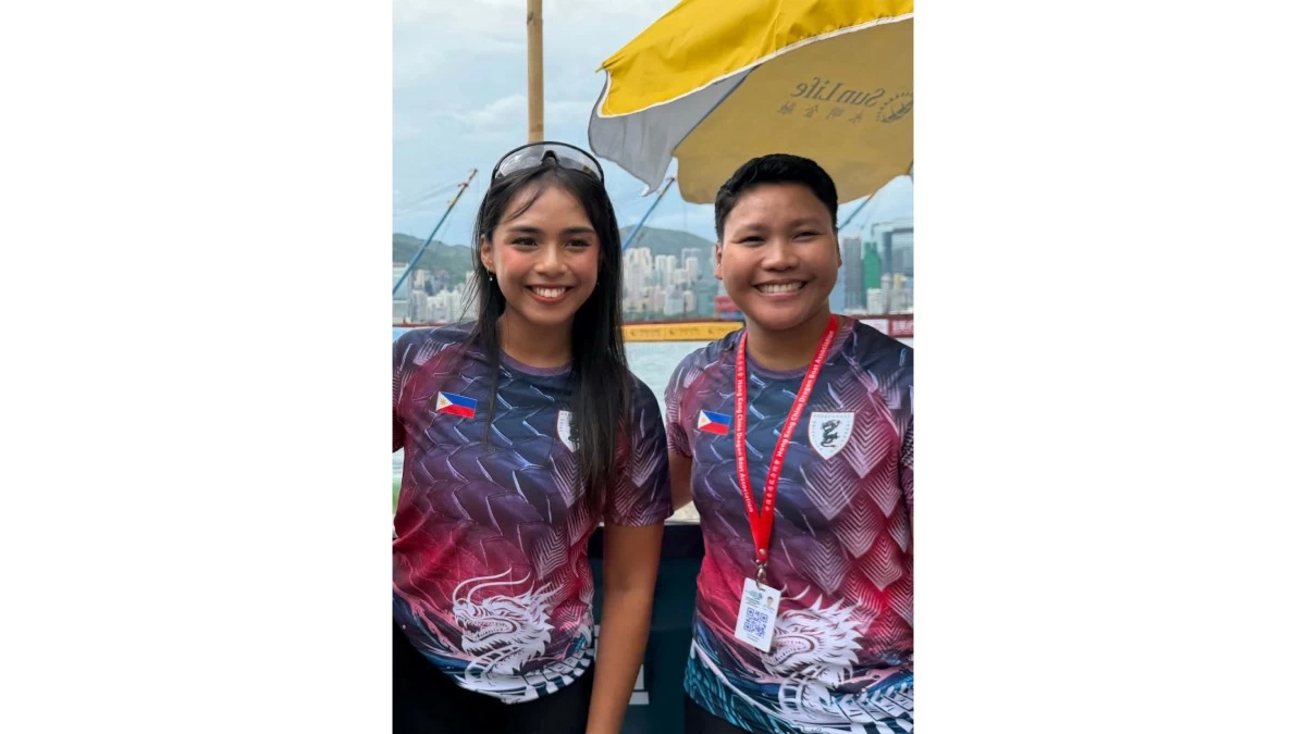 Philippine Dragon Boat Federation Elite's Quinn Tiffany Barcarse and team captain Ella Niuda (Photo: Jerico Villamonte/Manila Bulletin)