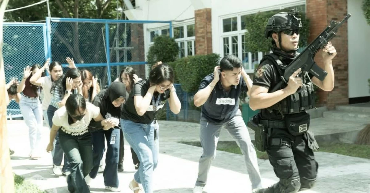 ACTIVE shooter drill in Zamboanga City. (Photo via Liza Jocson)