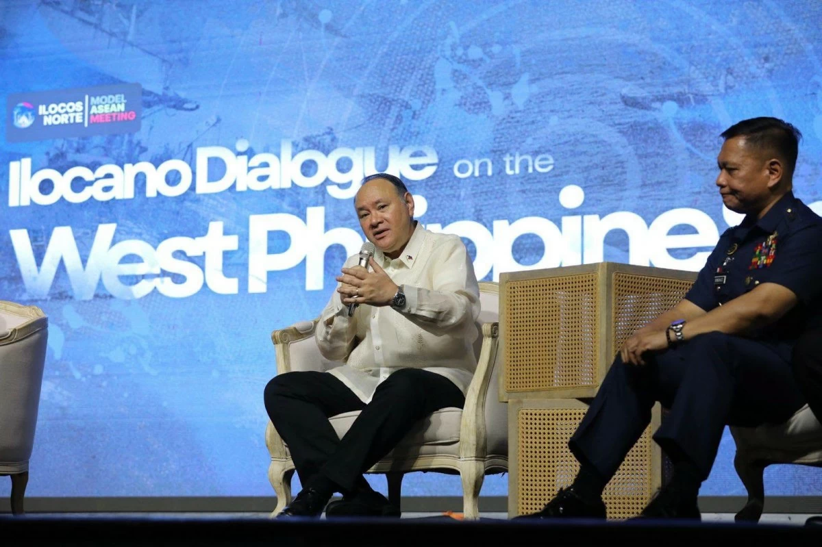 Department of National Defense (DND) Secretary Gilberto Teodoro Jr. speaks during the Ilocano Dialogue on the West Philippine Sea (WPS) in Batac City, Ilocos Norte on July 18, 2026. (Photo: DND)