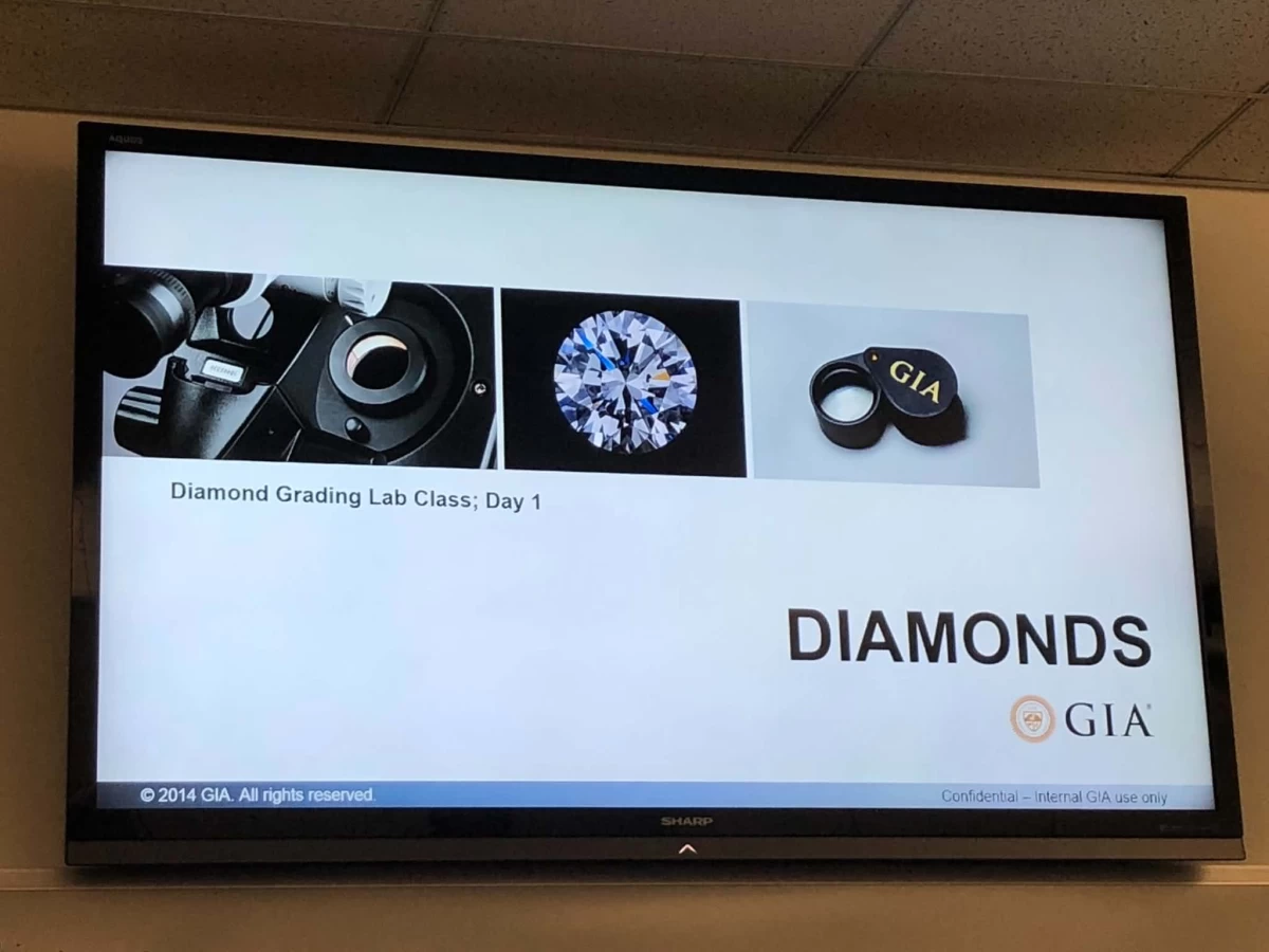 Ynna studring at the Gemological Institute of America 