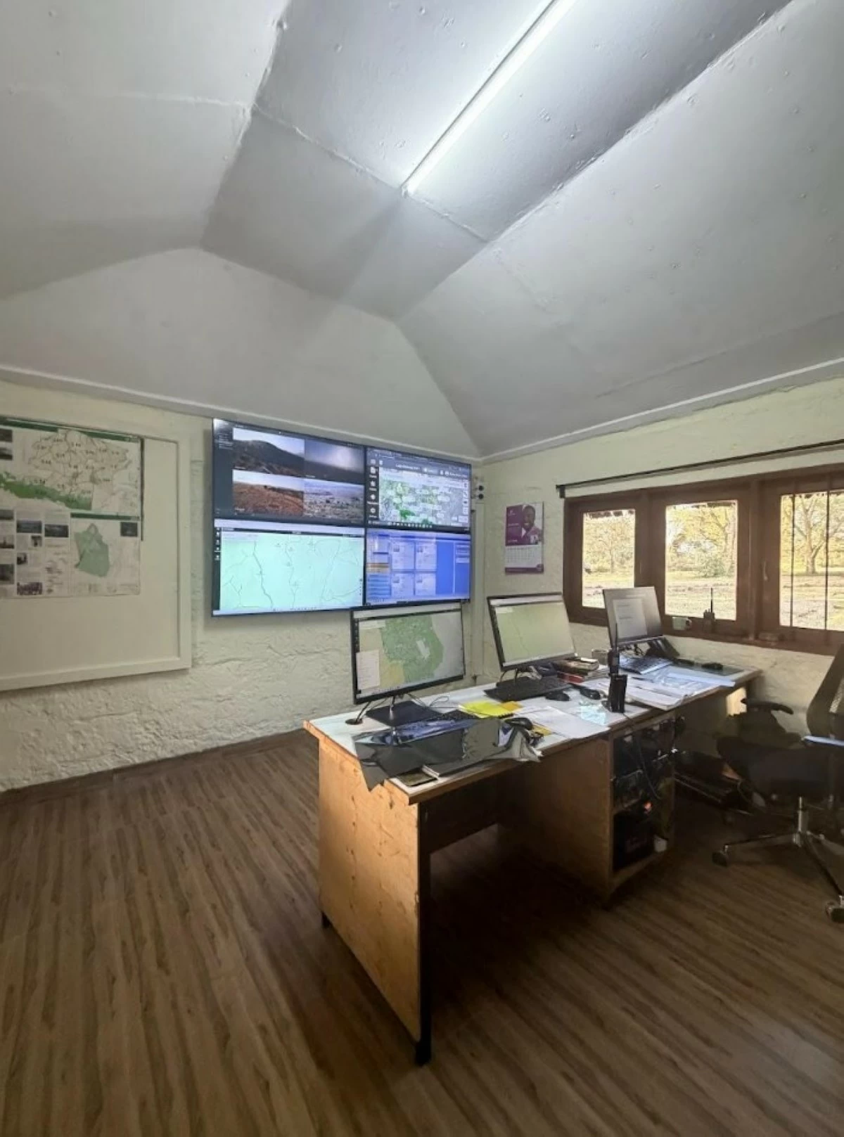 Operations room at Lewa Conservancy.
